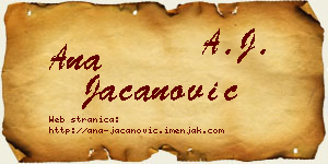 Ana Jacanović vizit kartica
